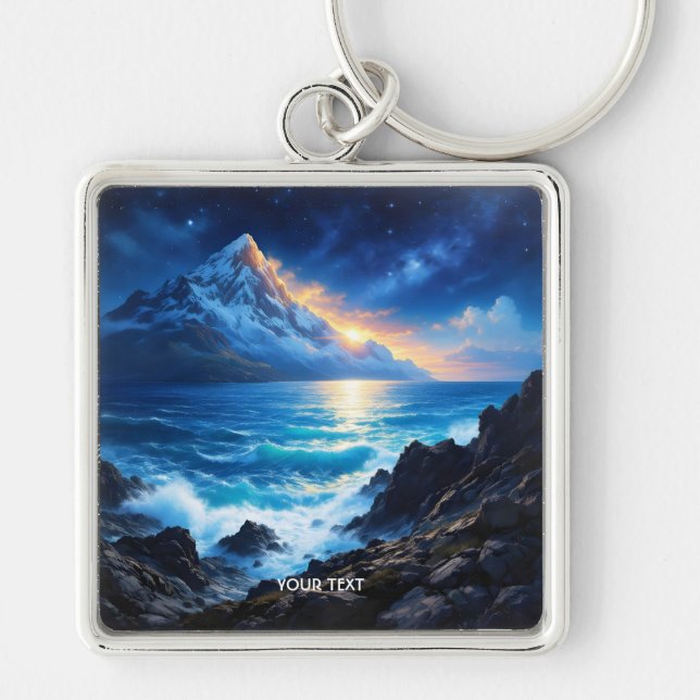 Llavero Fantasy Cute Sea Rocks Sunset (Frente)