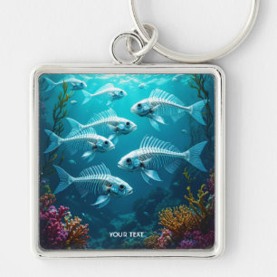 Llavero Fantasy Cute Skeleton Fish School