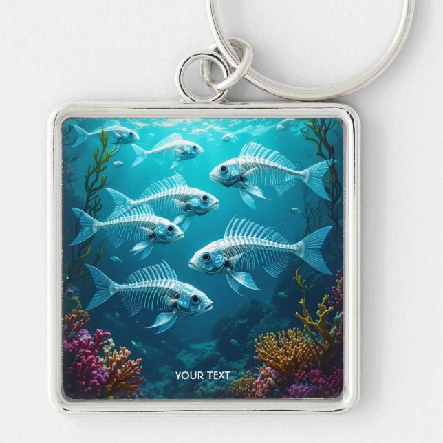 Llavero Fantasy Cute Skeleton Fish School (Frente)