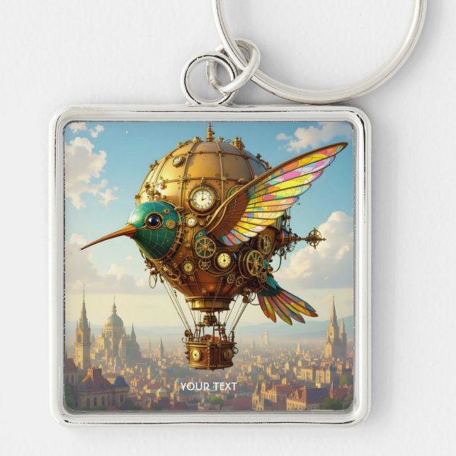Llavero Fantasy Cute Steampunk Bird Sky (Frente)