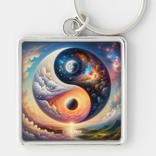 Llavero Fantasy Cute Surreal Yin Yang (Frente)