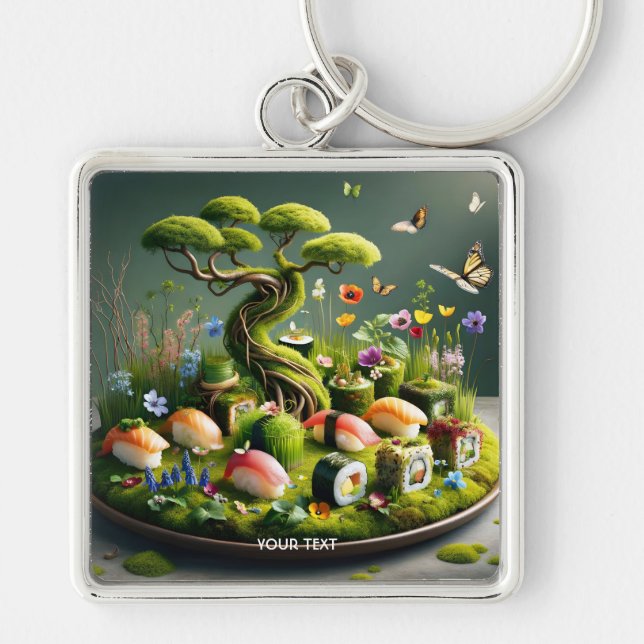 Llavero Fantasy Cute Sushi Japanese Landscape (Frente)