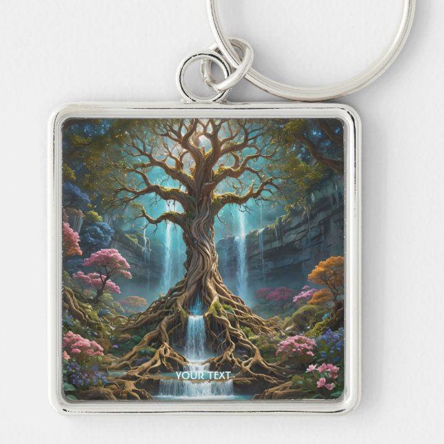 Llavero Fantasy Cute Tree Waterfall Forest (Frente)
