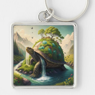 Llavero Fantasy Cute Turte Waterfall Forest