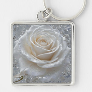 Llavero Fantasy Cute White Rose Drots