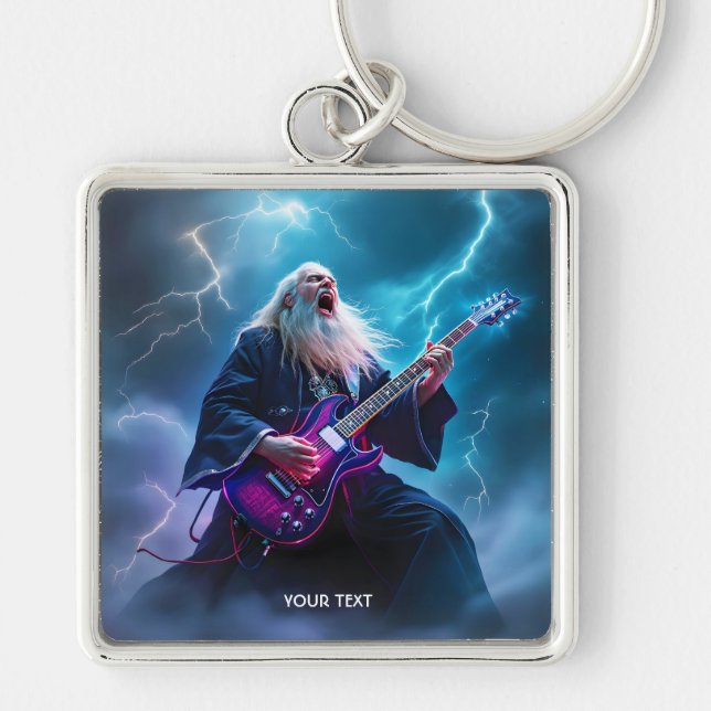 Llavero Fantasy Cute Wizard Jugando guitarra (Frente)