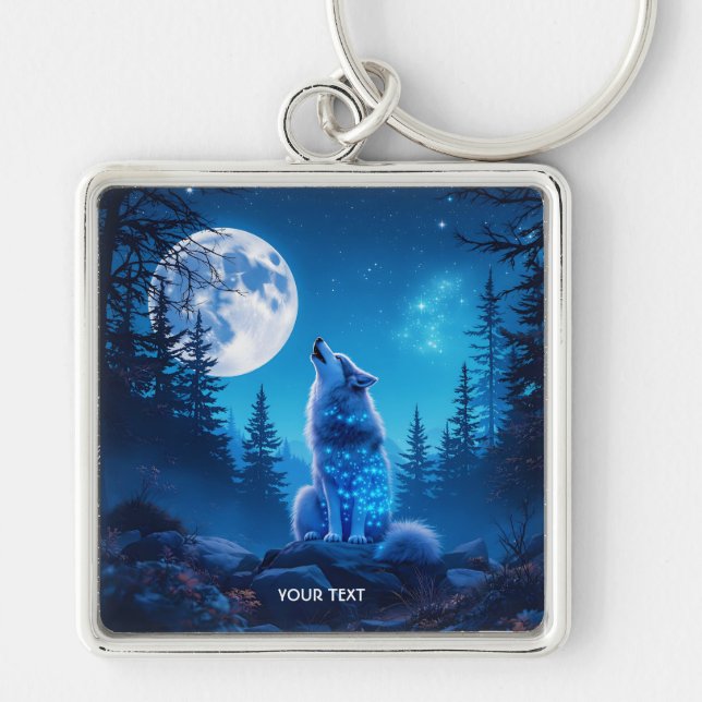 Llavero Fantasy Cute Wolf Doble exposición (Frente)