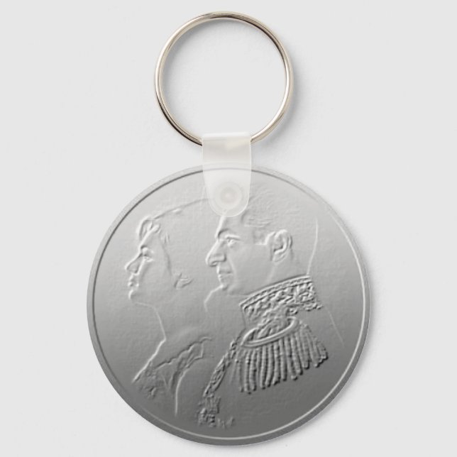 Llavero Farah Diba and Shah of Iran Persia design #silv01 (Anverso)