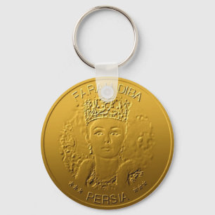 Llavero Farah Diba spouse Shah Iran Persia design #gold02