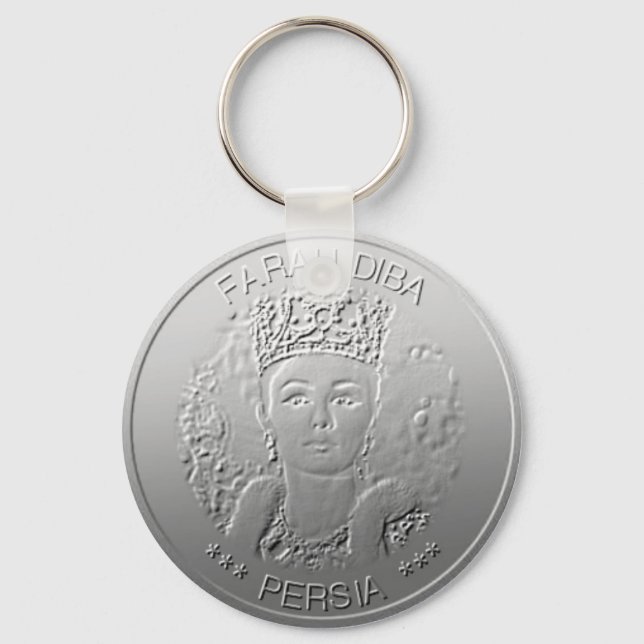 Llavero Farah Diba spouse Shah Iran Persia design #silv02 (Anverso)