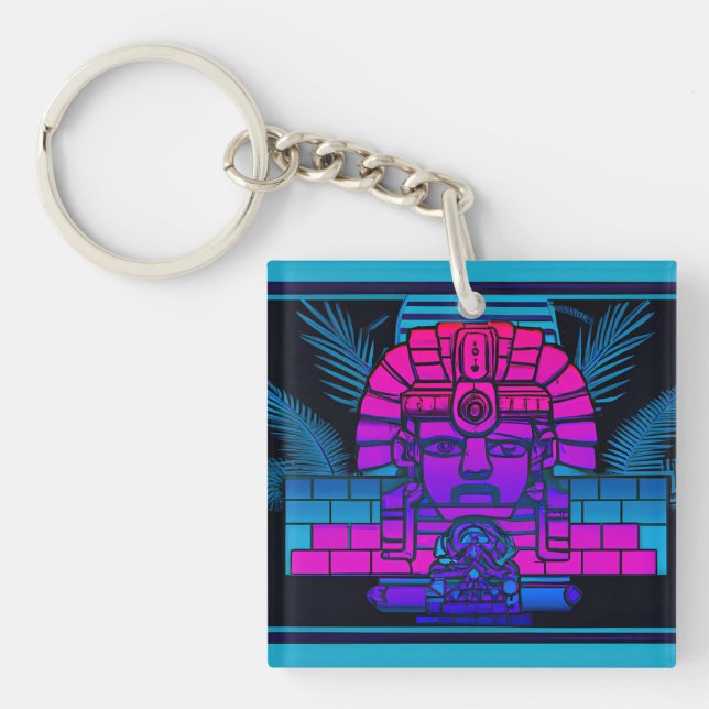Llavero Faraón Synthwave (Frente)