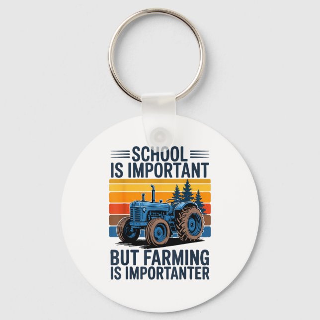 Llavero Farm Shirt But Farming Is Imrtanter Farmer Tractor (Anverso)
