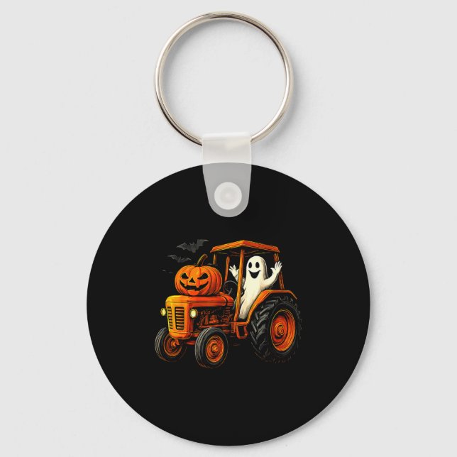 Llavero Farmer Ghost Tractor Pumpkin Soky Season Halloween (Anverso)