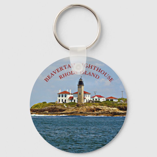 Llavero Faro Beavertail, Keychain de Rhode Island (Anverso)