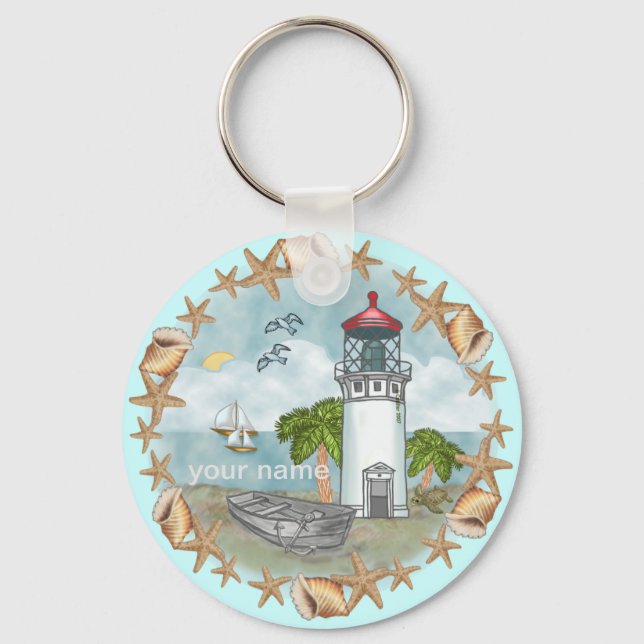 Llavero Faro de conchas de Hawaii  (Anverso)