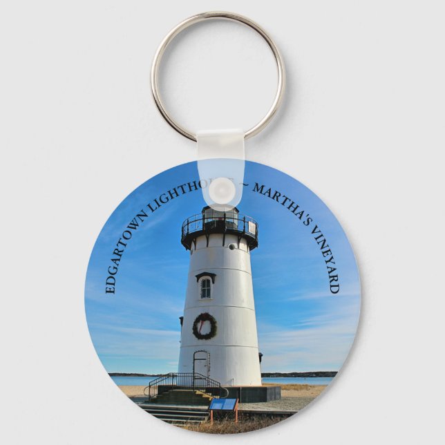 Llavero Faro de Edgartown, Keychain de Massachusetts (Anverso)