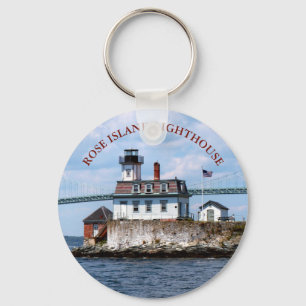 Llavero Faro de la isla Rosa, Keychain de Rhode