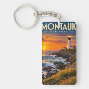 Llavero Faro de Montauk Point al atardecer Nueva York