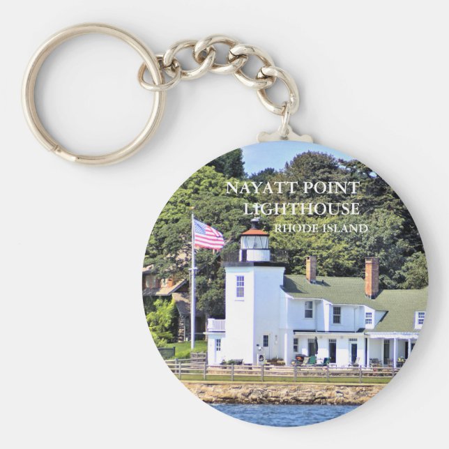 Llavero Faro de Nayatt Point, cadena de claves de Rhode Is (Frente)