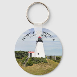 Llavero Faro de Plymouth, Keychain redonda de Massachusett