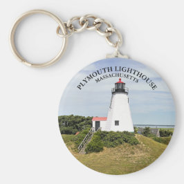 Llavero Faro de Plymouth, Keychain redonda de Massachusett