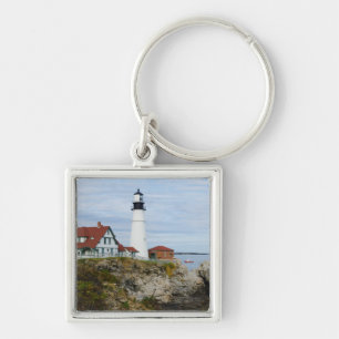 Llavero Faro de Portland Headlight en costa rocosa