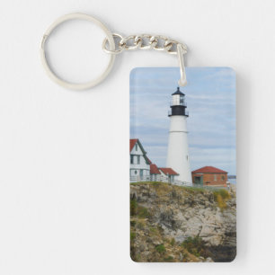 Llavero Faro de Portland Headlight en costa rocosa