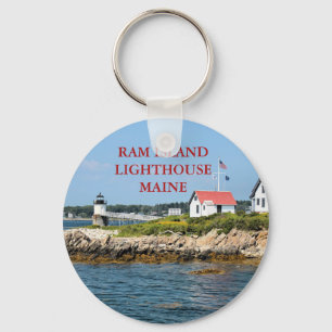 Llavero Faro de Ram Island, Maine Keychain