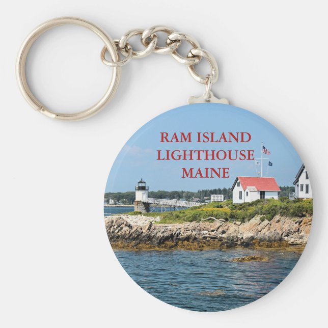 Llavero Faro de Ram Island, Maine Keychain (Frente)