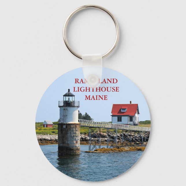 Llavero Faro de Ram Island, Maine Keychain (Anverso)