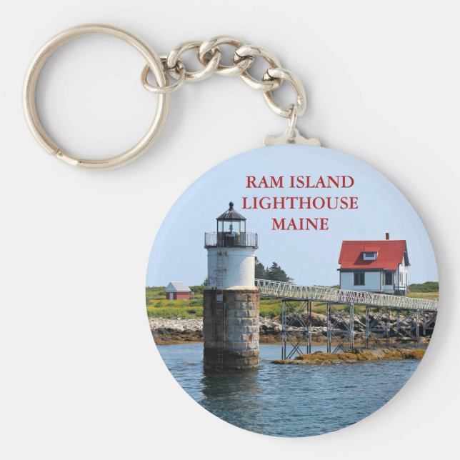 Llavero Faro de Ram Island, Maine Keychain (Frente)
