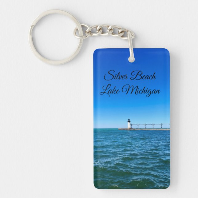 Llavero Faro de Silver Beach – Lago Michigan (Frente)