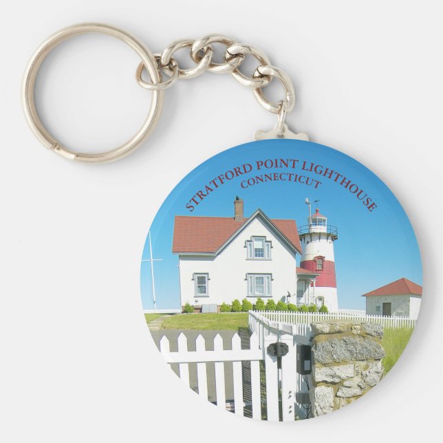 Llavero Faro de Stratford Point, Keychain de Connecticut (Frente)