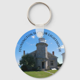 Llavero Faro del puerto de Stonington, Keychain del botón 