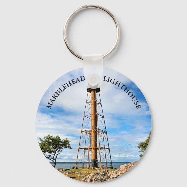 Llavero Faro Marblehead, Keychain de Massachusetts (Anverso)