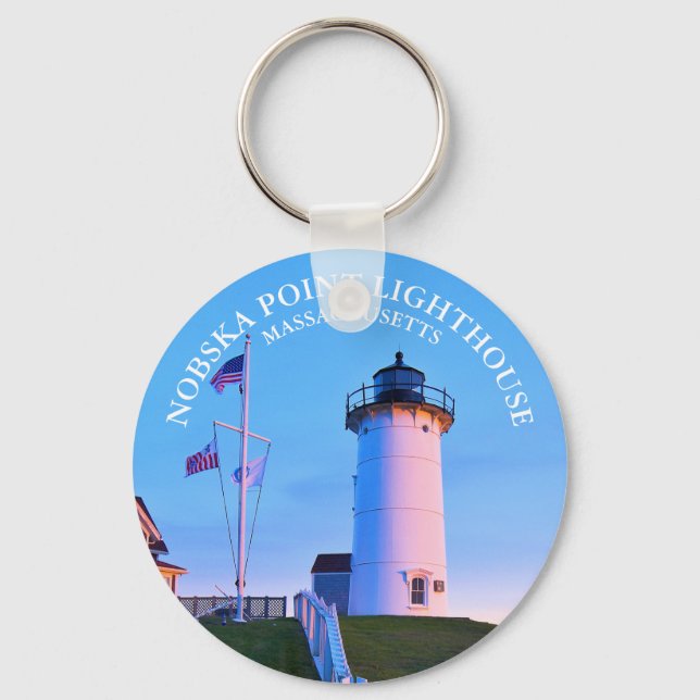 Llavero Faro Nobska Point, Keychain de Massachusetts (Anverso)