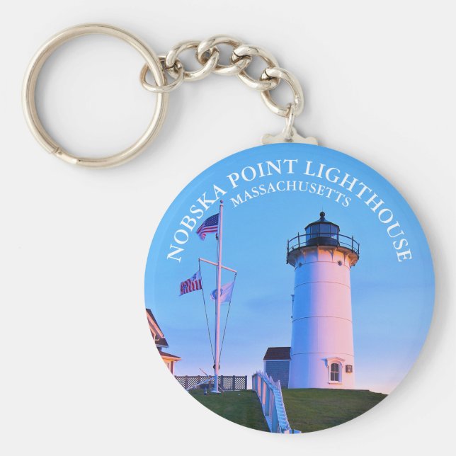 Llavero Faro Nobska Point, Keychain de Massachusetts (Frente)