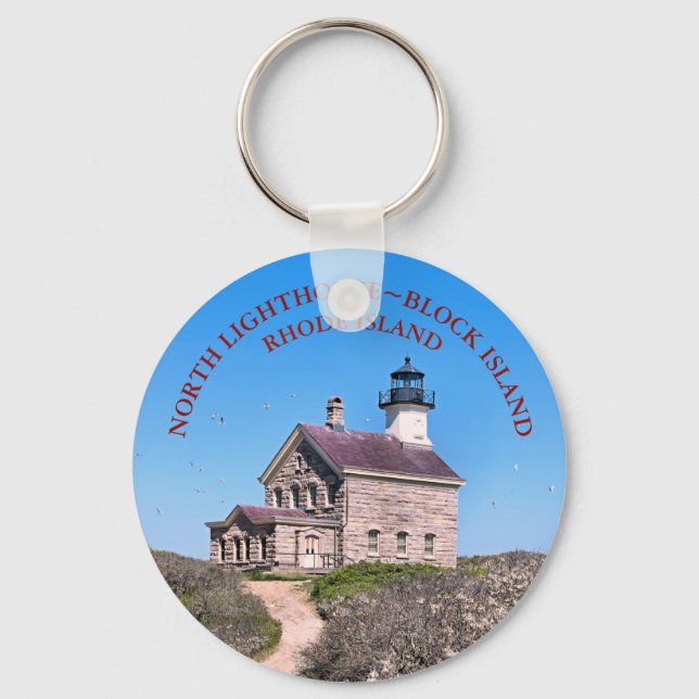 Llavero Faro Norte, Keychain de Block Island RI (Anverso)