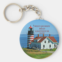Llavero Faro West Quoddy Head, Maine Round Keychain