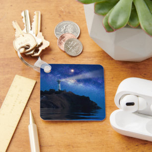 Llavero Faros   Faro nocturno estrellado