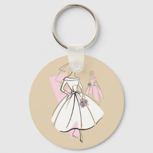Llavero Fashion Bride Neutral Group keychain round