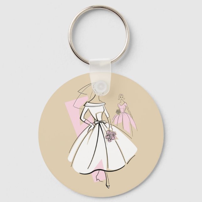 Llavero Fashion Bride Neutral Group keychain round (Anverso)
