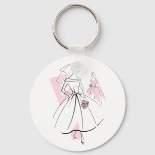 Llavero Fashion Bride Pink Group keychain round