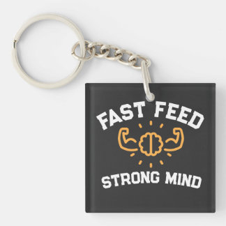 Llavero Fast Feed Strong Mind Gym Quote