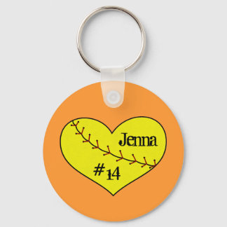 Llavero Fastpitch Softball Heart Key Chain