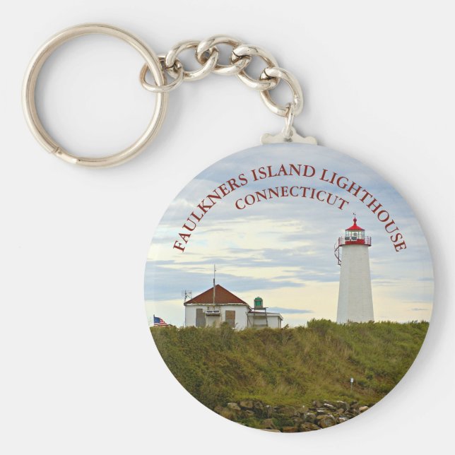 Llavero Faulkners Island Lighthouse, Connecticut Keychain (Frente)