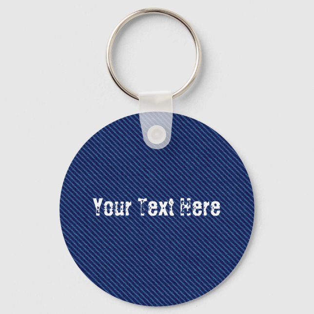 Llavero Faux Blue Jeans Keychain Gift Custom Text and Font (Anverso)