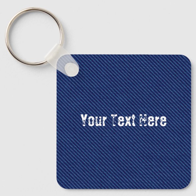 Llavero Faux Blue Jeans Keychain Gift - Your Text Name (Anverso)