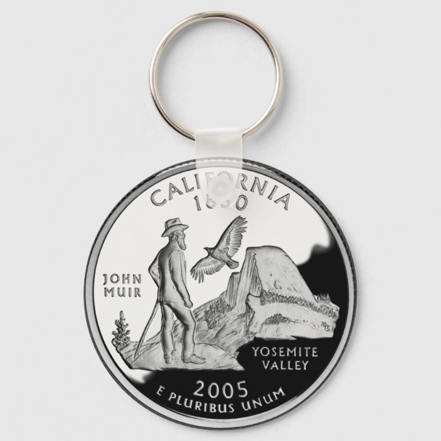 Llavero Faux California State Quarter Yosemite Valley Muir (Anverso)