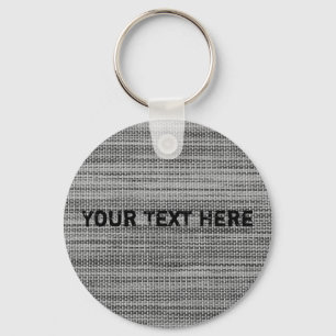Llavero Faux Gray Fabric Keychain Personalizable tu texto